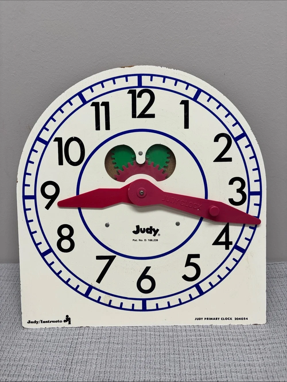 Vtg Judy Instructo Large Primary Clock Gears Educational Toy 204054 Tell Time